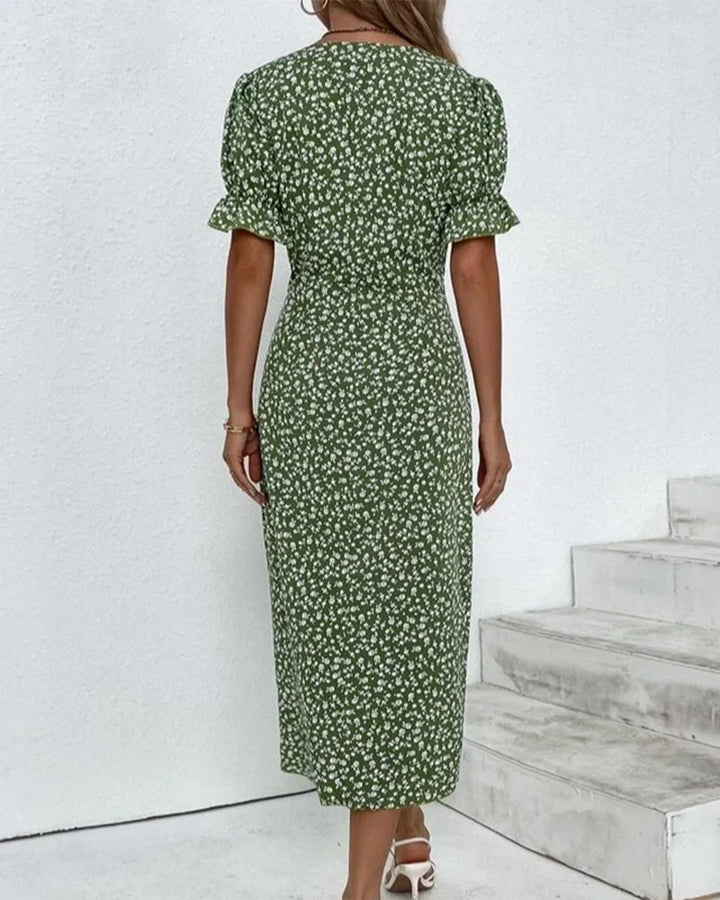 Giselle™ - Floral V-Ausschnitt Kleid