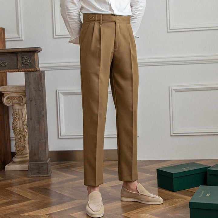 Pantaloni da abito da uomo a taglio dritto con tasche