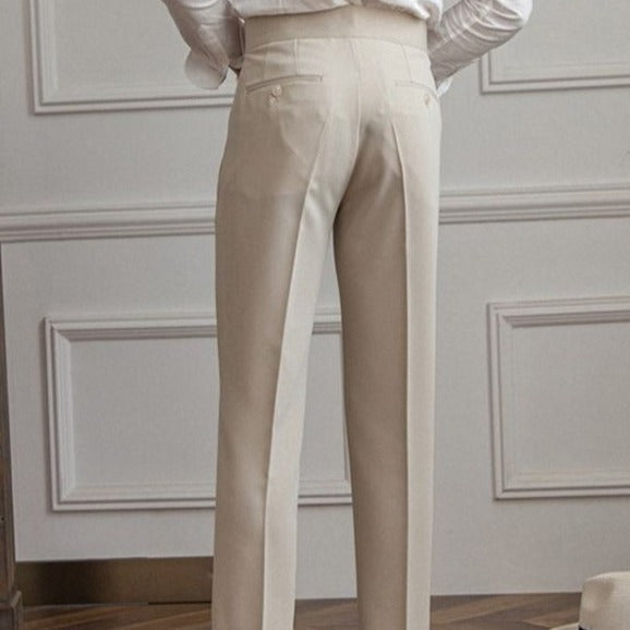 Pantaloni da abito da uomo a taglio dritto con tasche