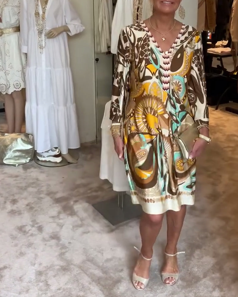 Moonie - Kleid mit Sonnenstrahlen-Druck