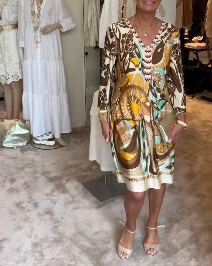Moonie - Kleid mit Sonnenstrahlen-Druck