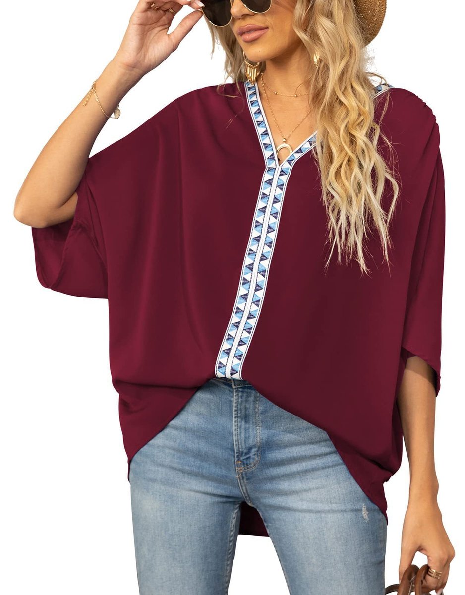 Daniela | Women's V-Neck Short-Sleeve Tunic