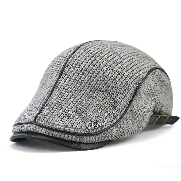 Elias | Herren Strick-Barettmütze warm für Herbst und Winter