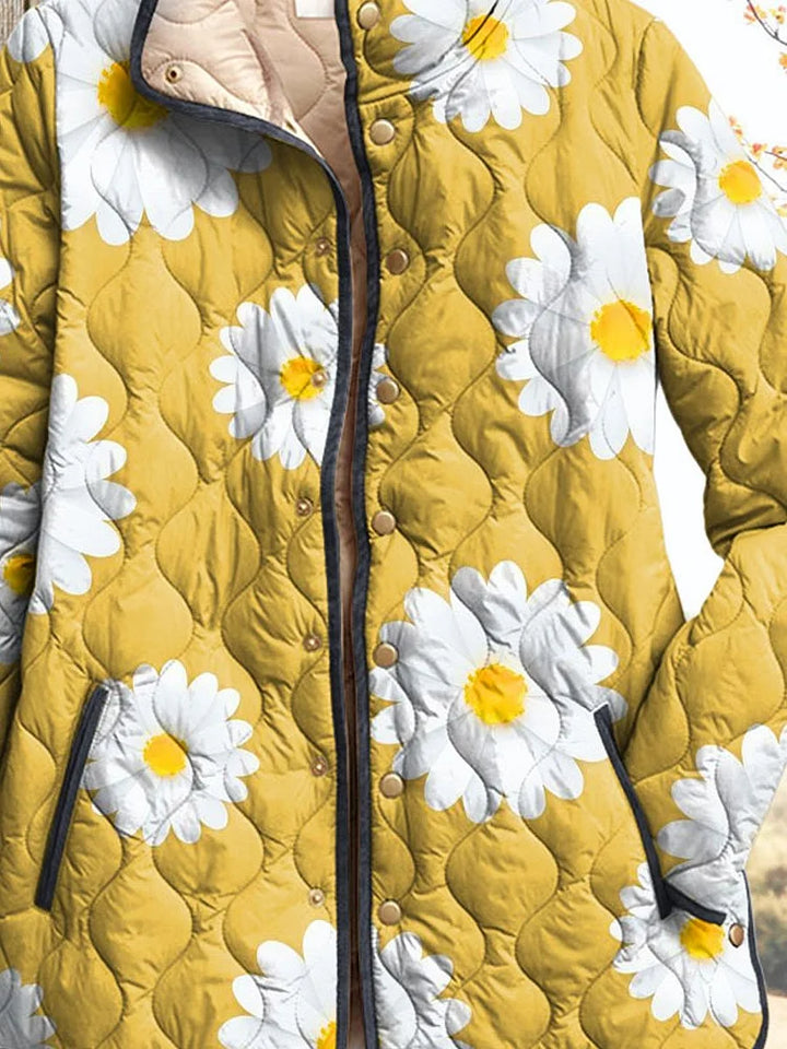 Damenjacke mit Charmantem Gänseblümchenmuster