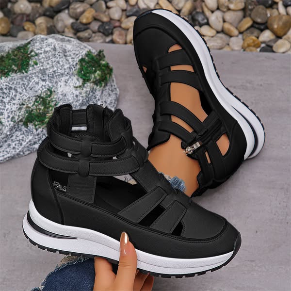 Leichte Keil-Sandalen mit seitlichem Reißverschluss für ultimativen Komfort