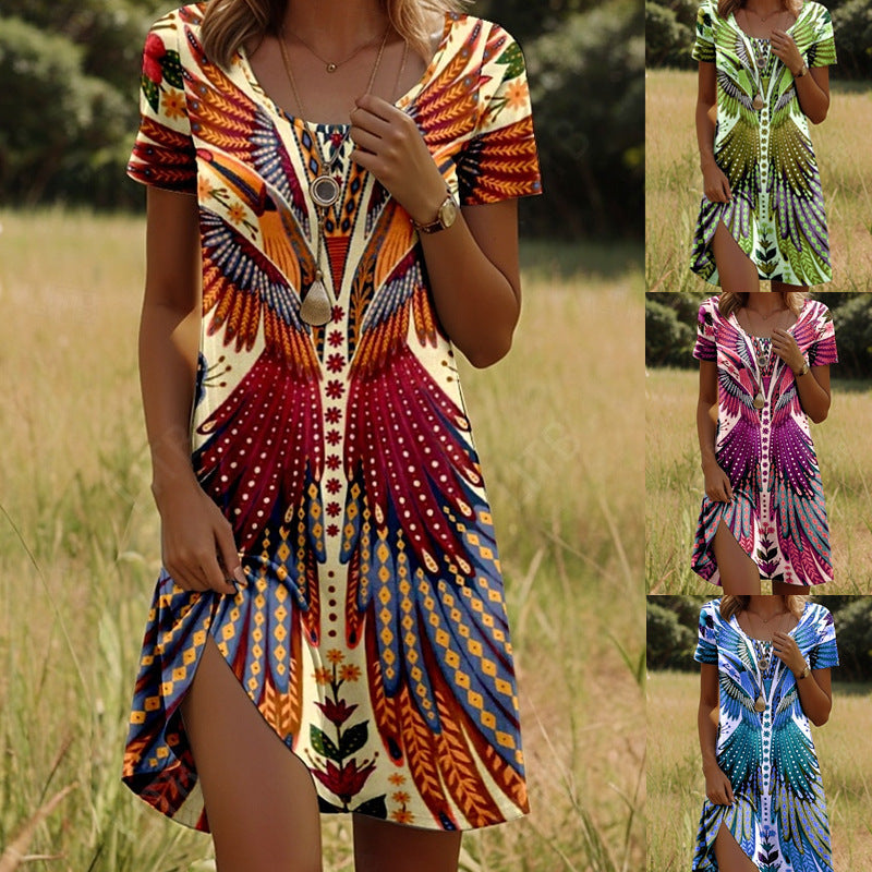 Mabel™ - Trendiges Ethnisch Bedrucktes Sommerkleid