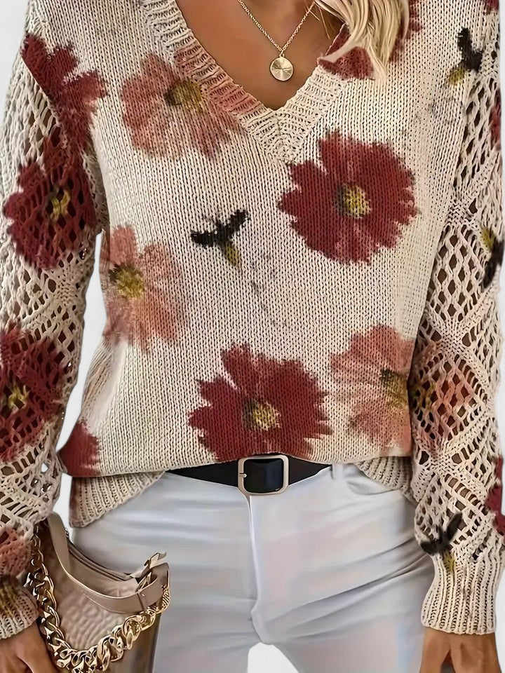 Noelle – Floral Strickpullover