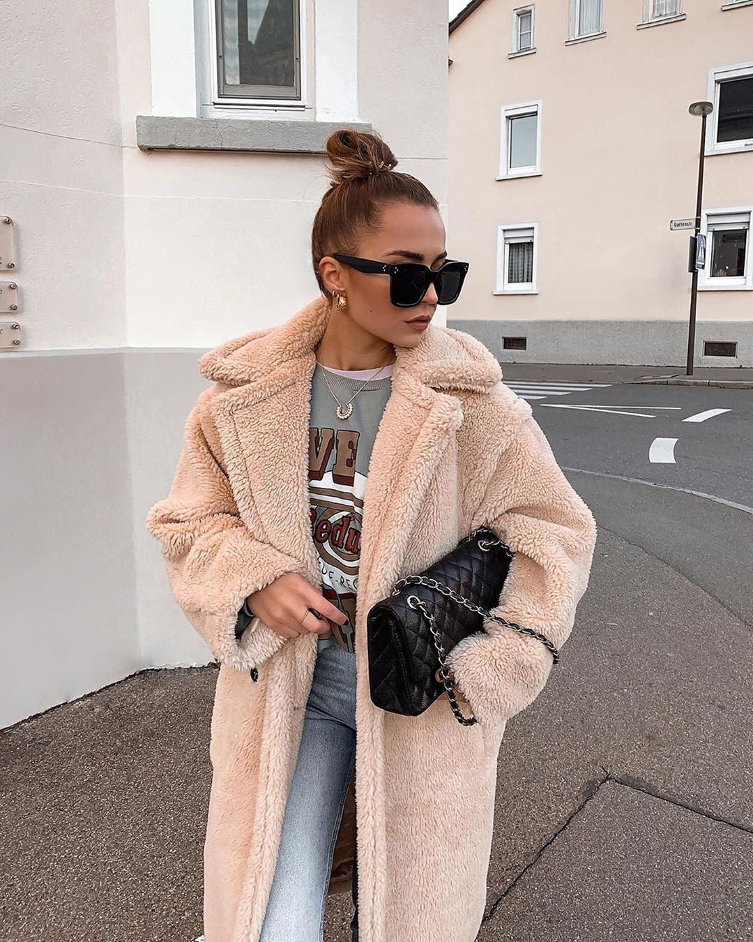 Zoe - Langer Teddymantel
