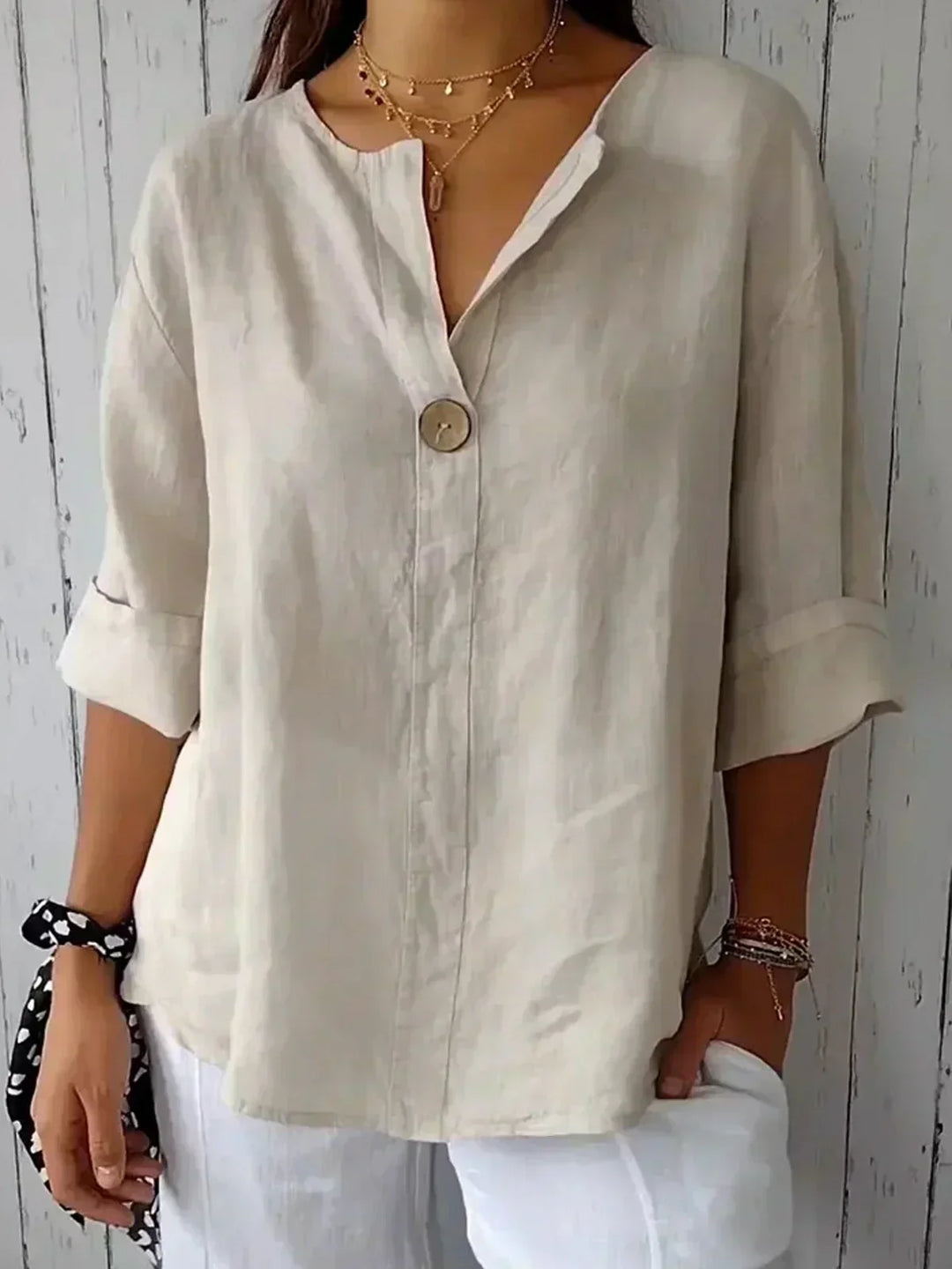 Angela™ | Legere V-Ausschnitt Bluse