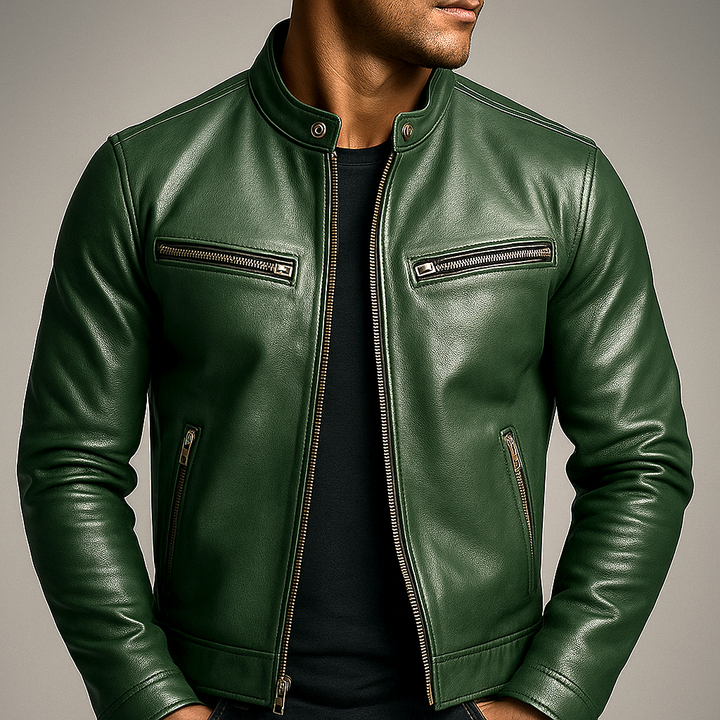 Herren Bikerjacke mit Reissverschluss und Taschen