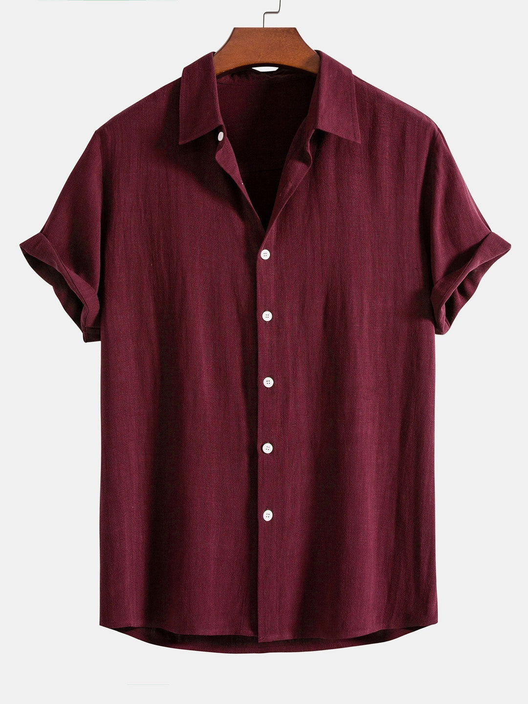 Button-Up Hemd und gerade geschnittene Hose aus Leinen-Rayon-Mischung