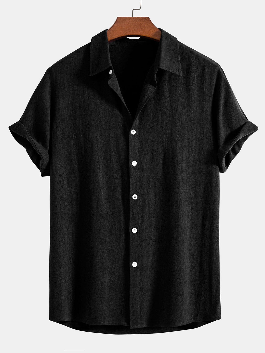Button-Up Hemd und gerade geschnittene Hose aus Leinen-Rayon-Mischung