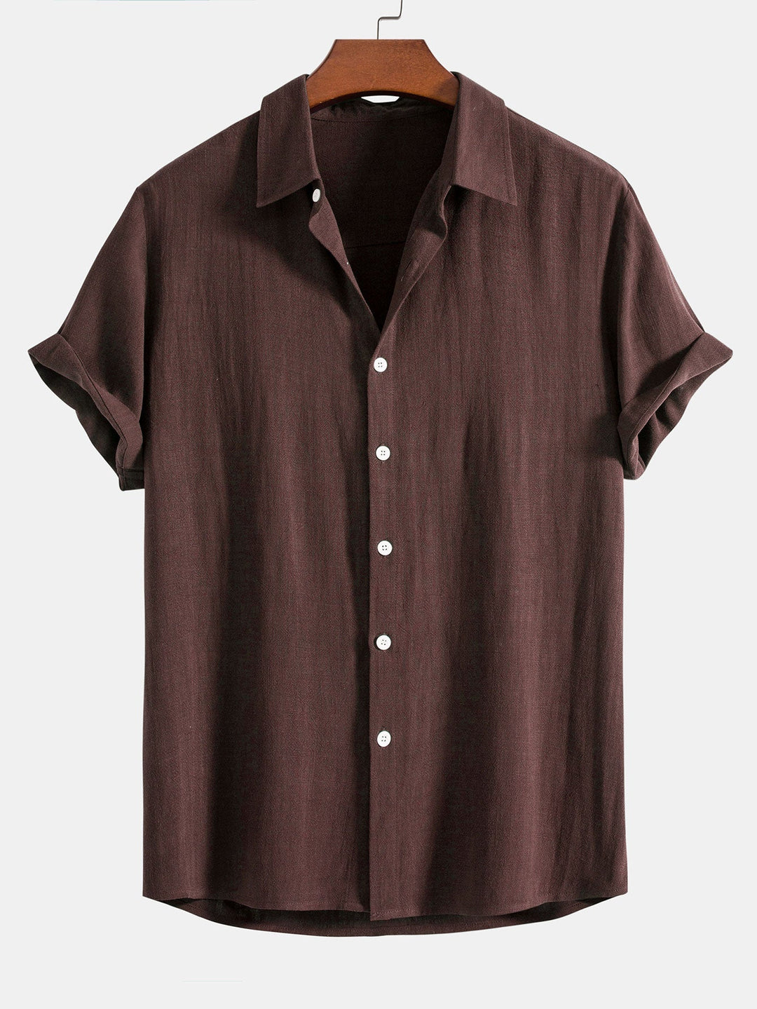 Button-Up Hemd und gerade geschnittene Hose aus Leinen-Rayon-Mischung