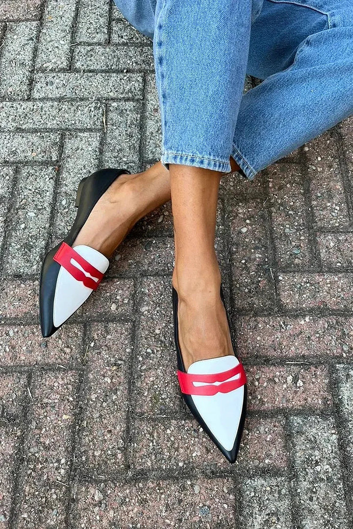 ZWEIFARBIGE SPITZEN-SLIPPERS