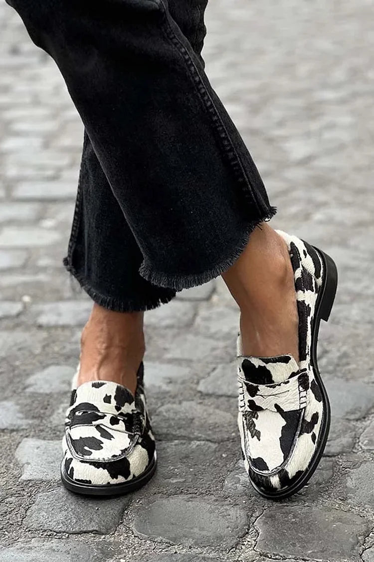 Marielle Damen Loafer mit Kuhfellmuster