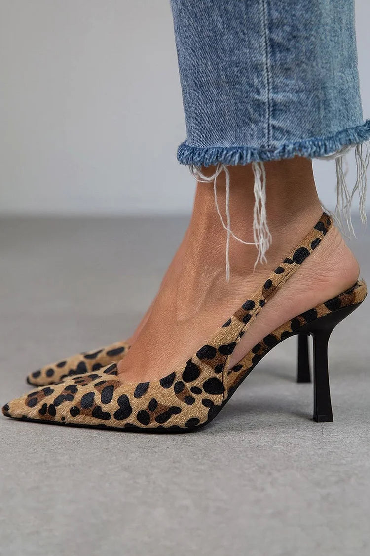 Maria™ - Stiletto-Absatzschuhe mit spitzer Zehenpartie und Leopardenmuster