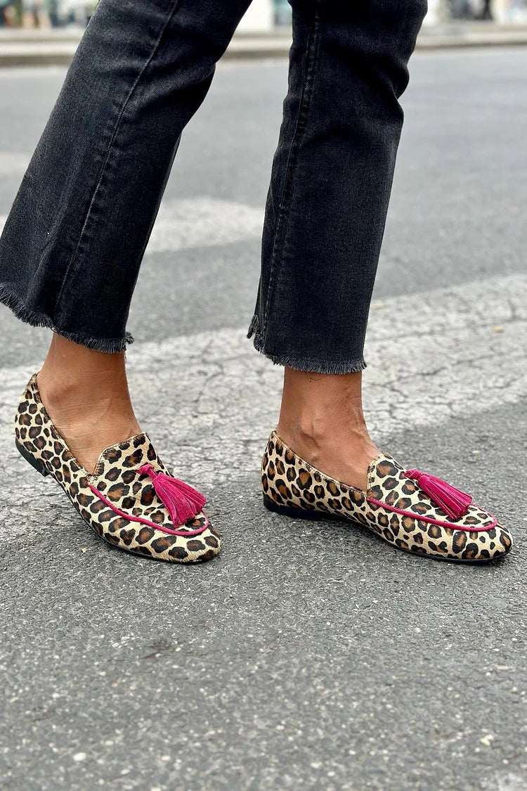Nadine Damen Loafer mit Muster und Fransen