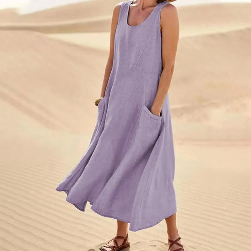 Tina™ - Sommer Leinenkleid