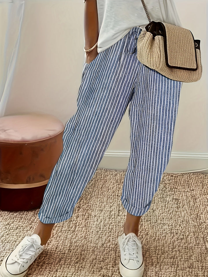 Elena™ - Gestreifte Hose mit weitem Bein