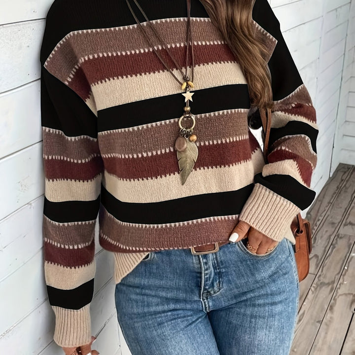 Delphine | Pullover da donna a righe con scollo rotondo
