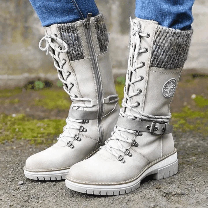 FrostLuxe™ - Wasserdichte Schnürstiefel in Wadenlänge