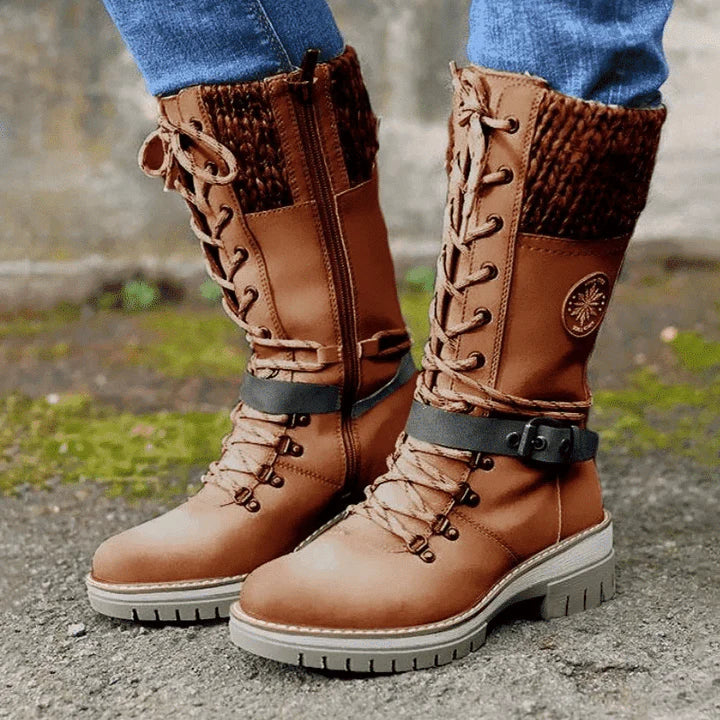 FrostLuxe™ - Wasserdichte Schnürstiefel in Wadenlänge
