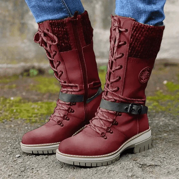 FrostLuxe™ - Wasserdichte Schnürstiefel in Wadenlänge