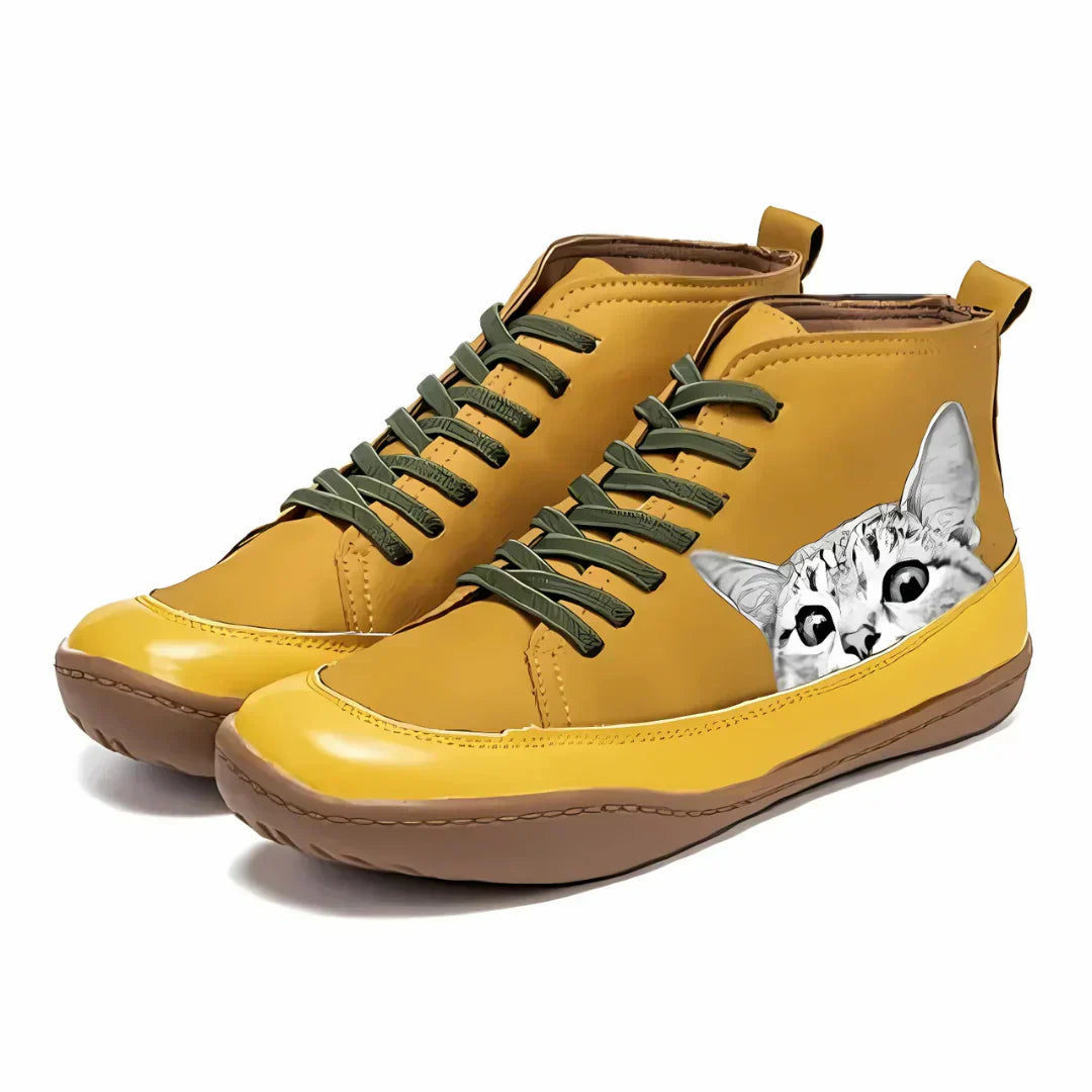 Monika™ - Katzenleder-Stiefeletten
