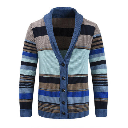 James | Herren gestreifter Cardigan mit Knöpfen