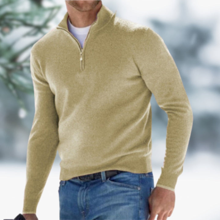MARK | Feinstrick-Pullover für Herren mit Viertel-Reißverschluss