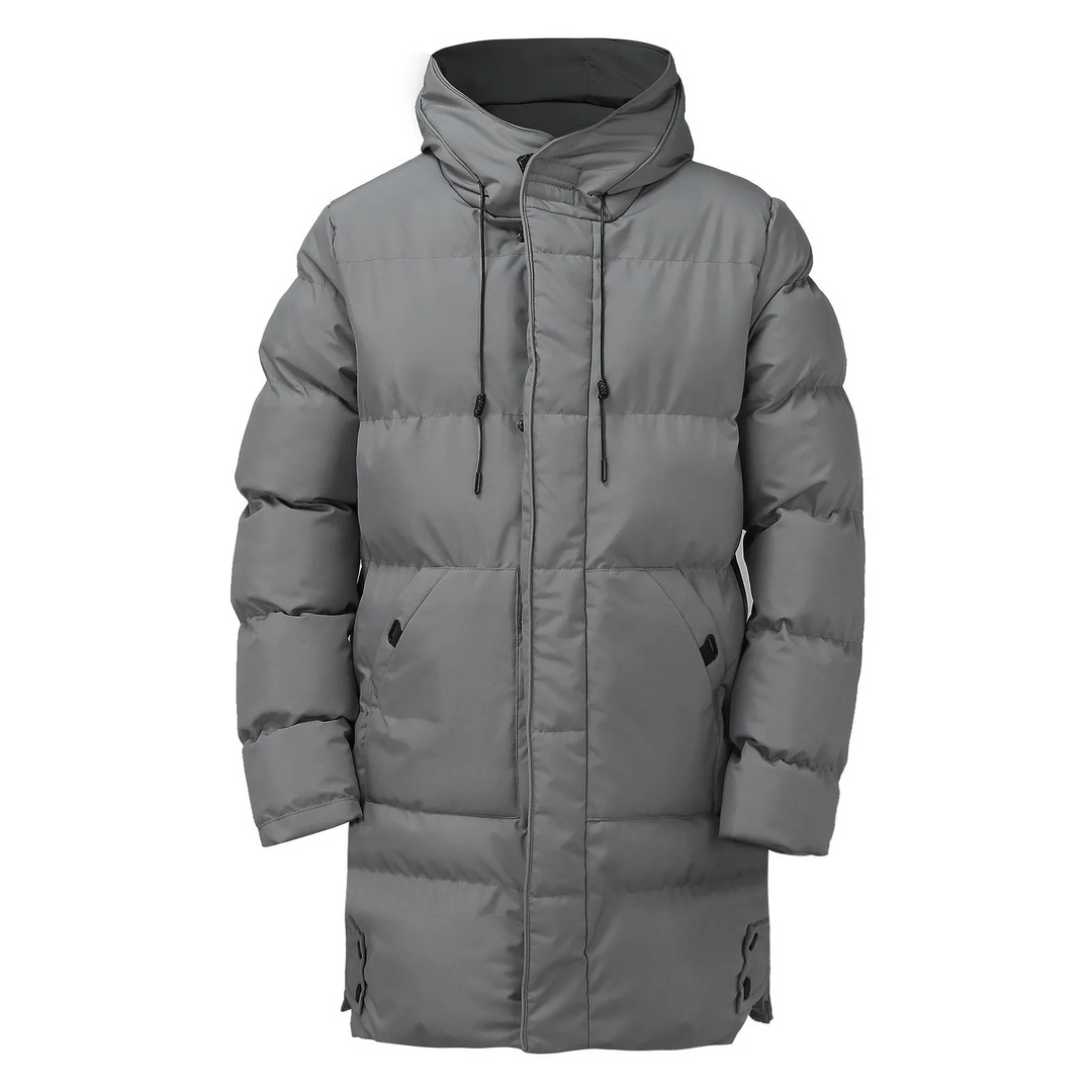 Tommaso - Langer Wintermantel Herren Mit Kapuze, Gefütterter Steppmantel