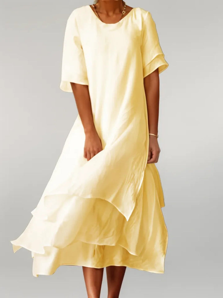 Vivienne™ - Elegantes Baumwoll-Langkleid