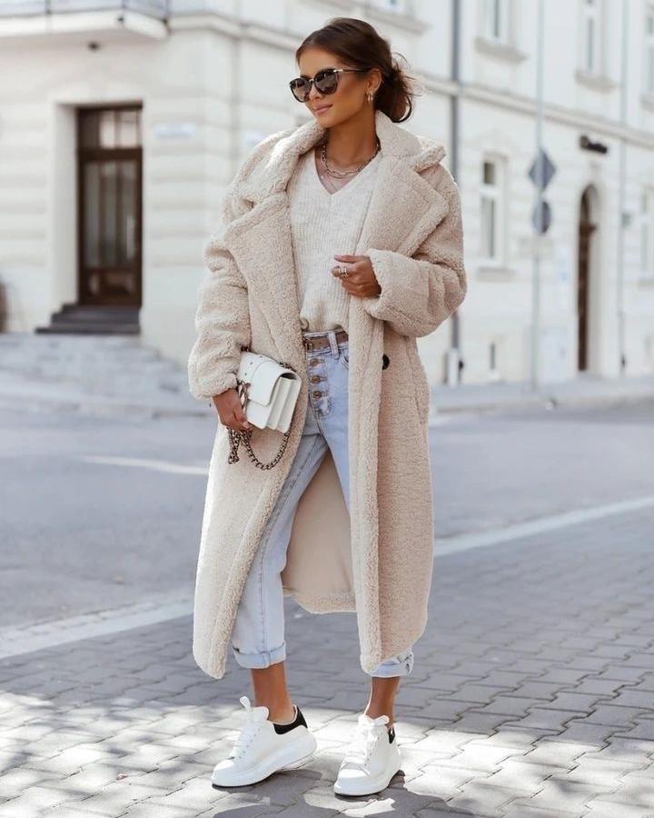 Zoe - Langer Teddymantel