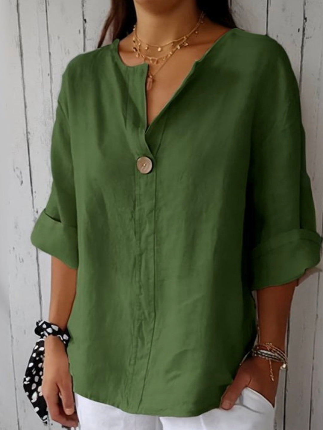 Jessa™ - Lässige V-Ausschnitt Bluse