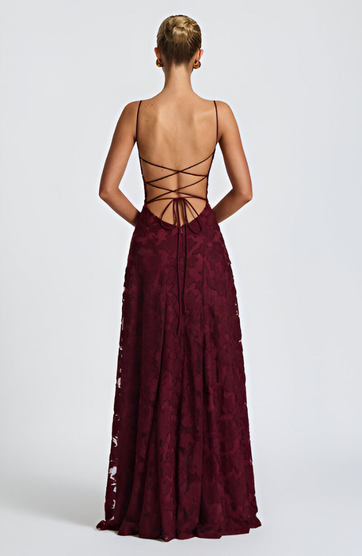 Francisa™ | Damen Lange Spitzen-Corsagenkleid