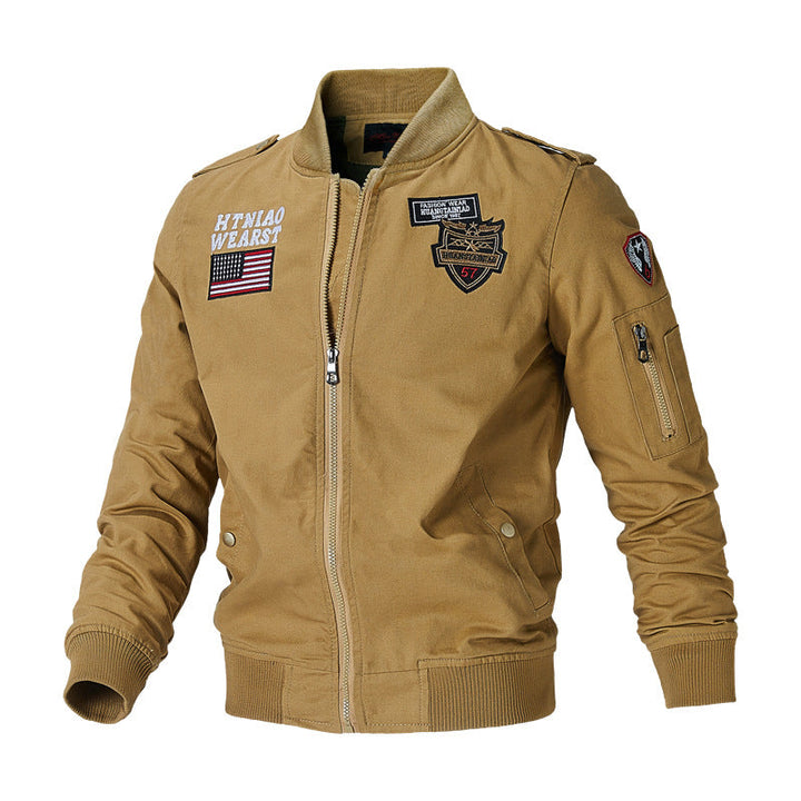 Herren urbane Bomberjacke mit Patch-Applikationen und Ärmeltasche