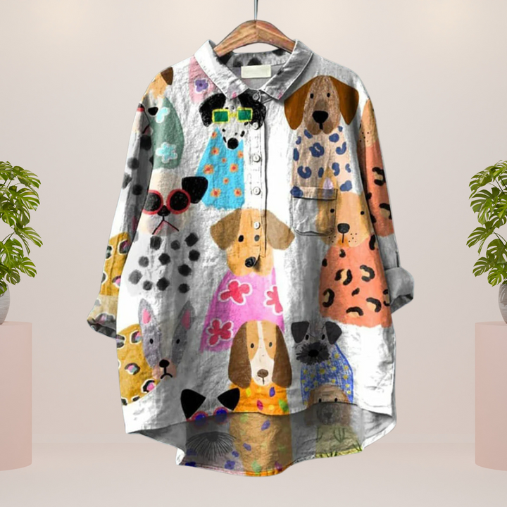 Freya™ - Trendy Modisches Print Kunst Shirt
