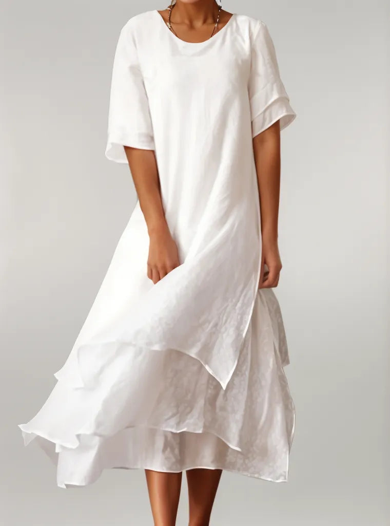 Vivienne™ - Elegantes Baumwoll-Langkleid