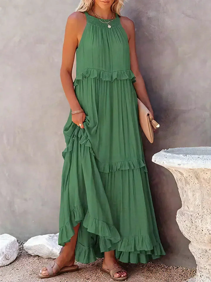 Emilia™ - Halter Ruffle Maxi Kleid