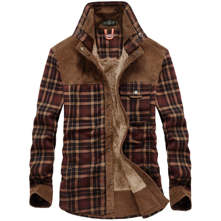 Giacca-camicia da uomo a quadri con tasche