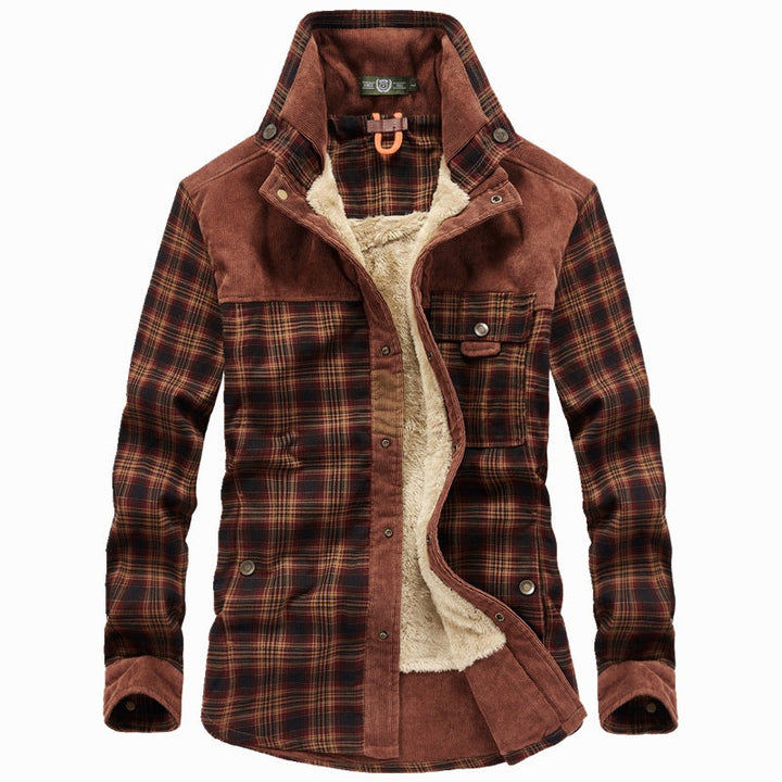 Giacca-camicia da uomo a quadri con tasche