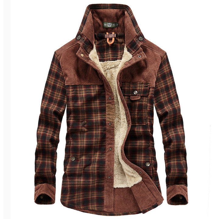 Giacca-camicia da uomo a quadri con tasche