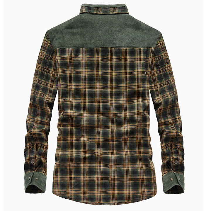 Giacca-camicia da uomo a quadri con tasche