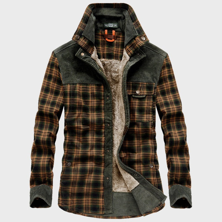 Giacca-camicia da uomo a quadri con tasche