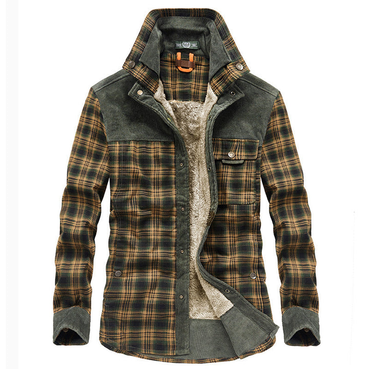 Giacca-camicia da uomo a quadri con tasche