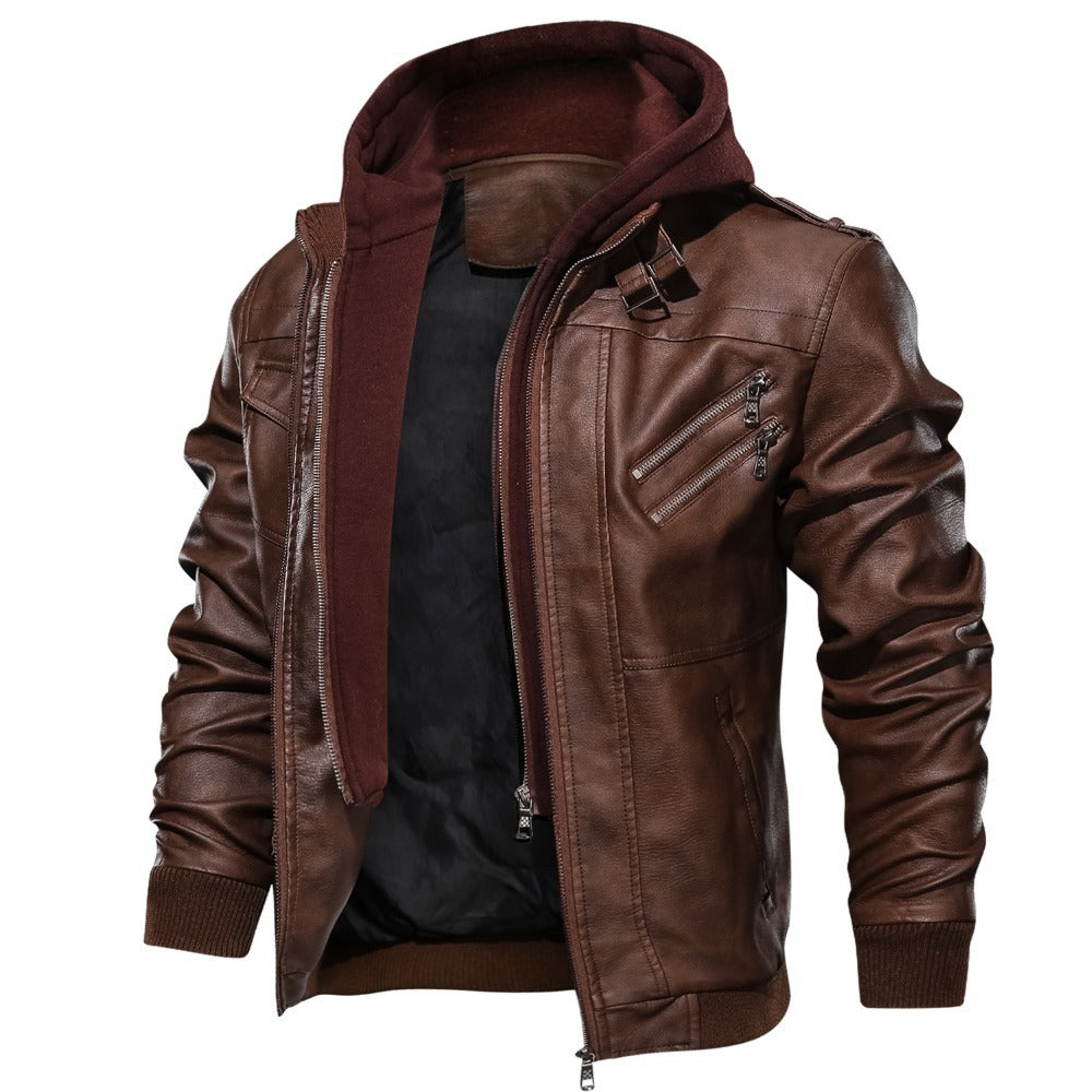 Herren Jacke mit abnehmbarer Kapuze und Taschen