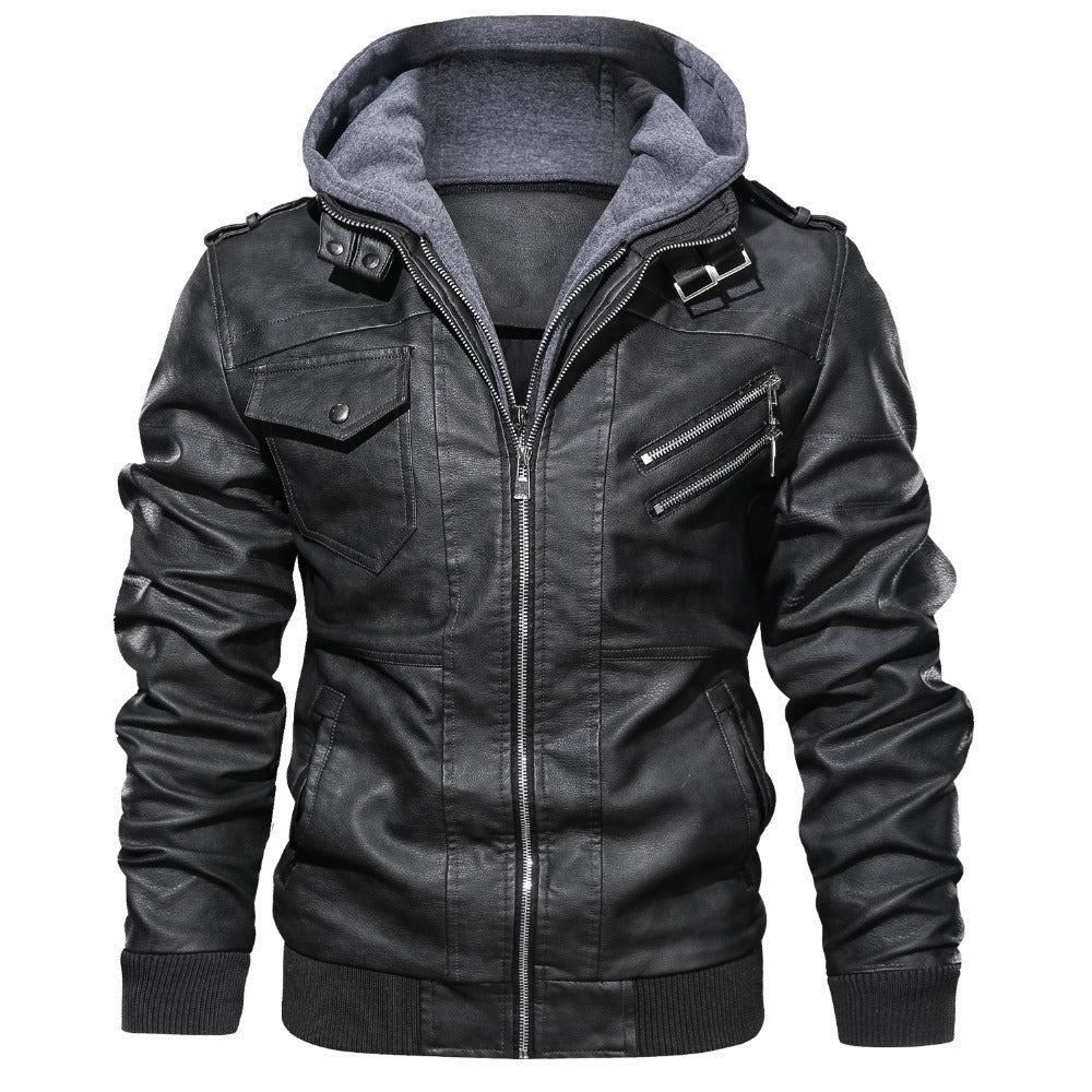 Herren Jacke mit abnehmbarer Kapuze und Taschen