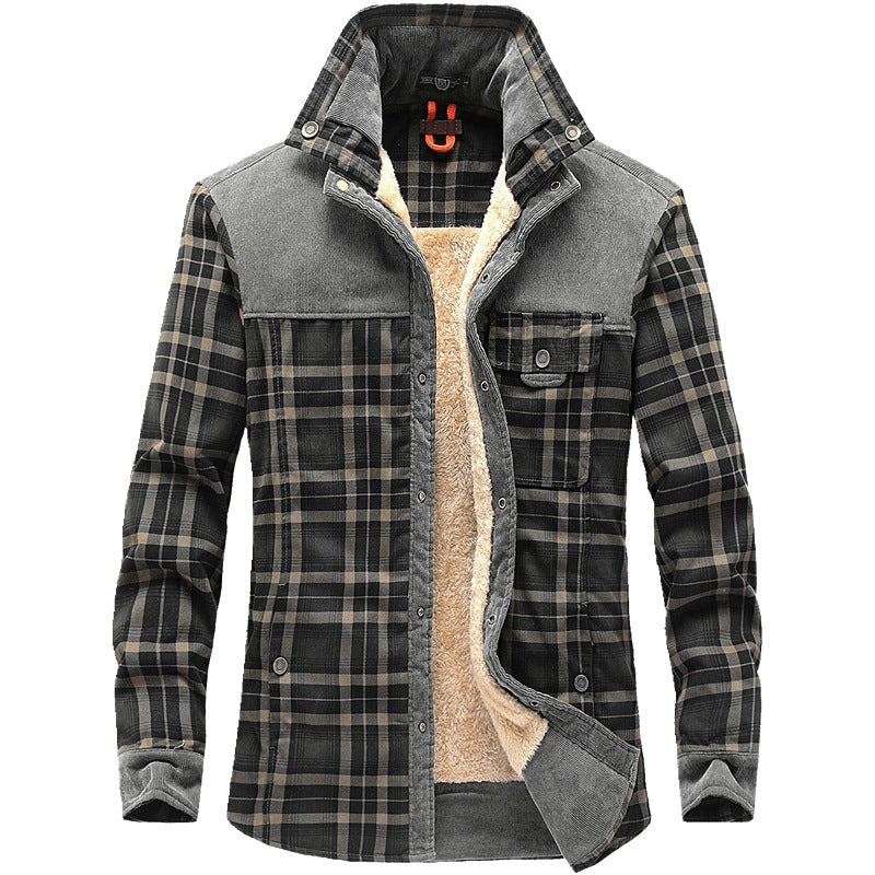 Giacca-camicia da uomo a quadri con tasche