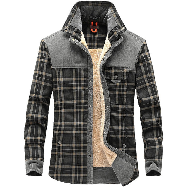 Giacca-camicia da uomo a quadri con tasche