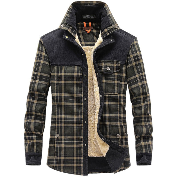 Giacca-camicia da uomo a quadri con tasche